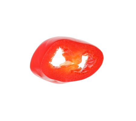 Piece of red chili pepper isolated on white
