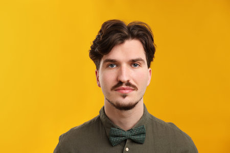 Handsome man with mustacheの写真素材