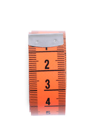 One color measuring tape isolated on white