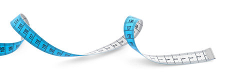 One color measuring tape isolated on white