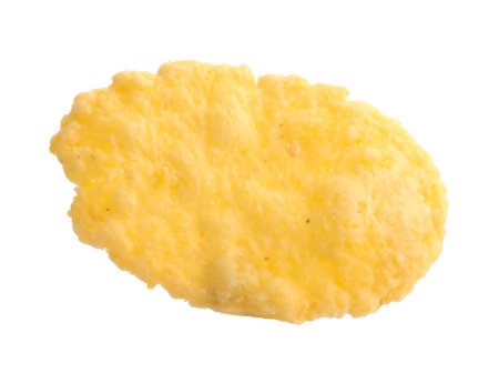One tasty corn flake isolated on white