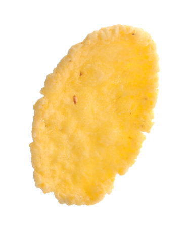 One tasty corn flake isolated on white