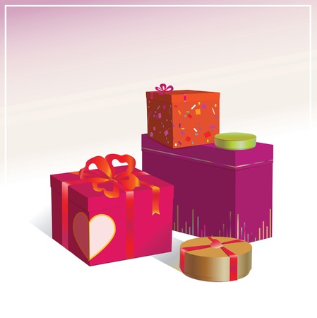 festive packing different on form and colourのイラスト素材