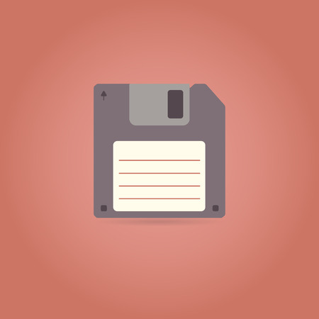 Floppy disk icon in retro style. Vector illustration.のイラスト素材
