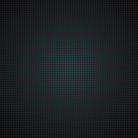 Techno pattern, black metal grid with turquoise color light. Vector background illustration.のイラスト素材