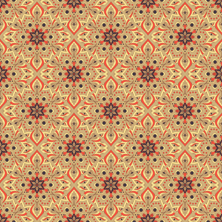 Seamless hand drawn mandala pattern. Vintage elements in oriental style. Texture for wallpapers, backgrounds and page fill. Islam, arabic, indian, turkish,ottoman, asian motifs.  illustration.のイラスト素材