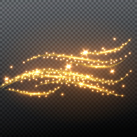 Abstract gold elements. Glowing gold lights for design. Vector illustration.のイラスト素材