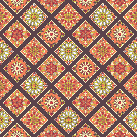 Seamless hand drawn mandala pattern. Vintage elements in oriental style. Texture for wallpapers, backgrounds and page fill. Islam, arabic, indian, turkish,ottoman, asian motifs. Vector illustration.のイラスト素材