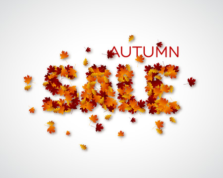 Autumn leaves letters sale.のイラスト素材