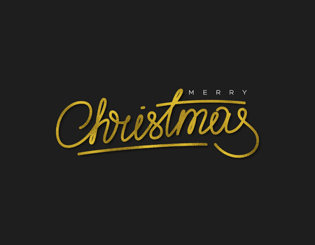 Glitter calligraphic sigh merry christmas on black backgroundのイラスト素材