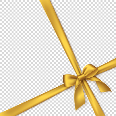 Realistic golden bow and ribbon.のイラスト素材