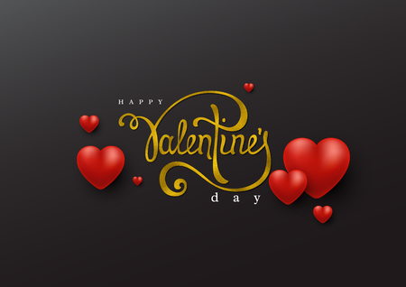 Happy Valentines Day handwriting lettering.のイラスト素材