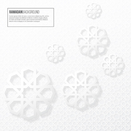 Ramadan holiday background. Paper cut style, design for Muslim festival, Islamic traditional pattern vector illustration.のイラスト素材