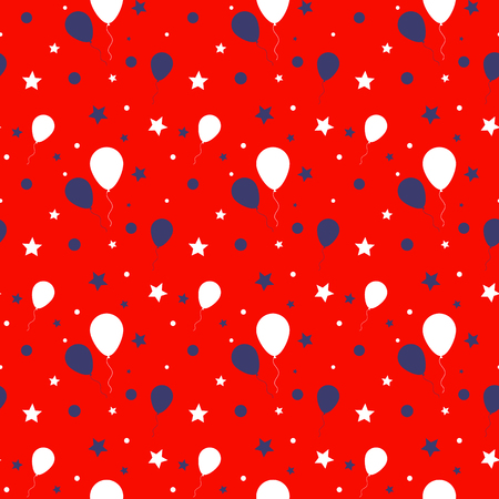 Seamless pattern in american national colors. Holiday decorative background. Vector illustration.のイラスト素材