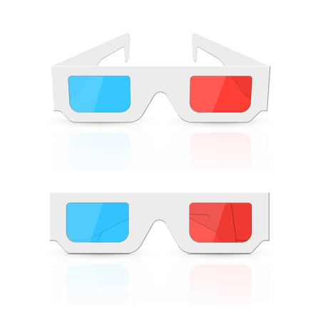 3d glasses set isolated on white.のイラスト素材