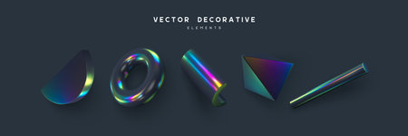 Set of 3d render primitives.のイラスト素材