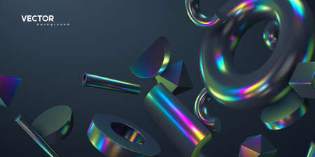 3d render primitives background.