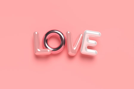 3d glossy Love wordの写真素材