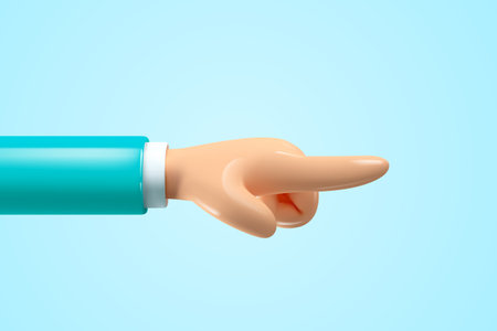 3d hands icon. Cartoon style hand gesture. Vector realistic illustration.のイラスト素材
