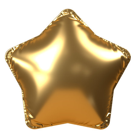 Balloon Gold Star. 3d render illustration.の写真素材