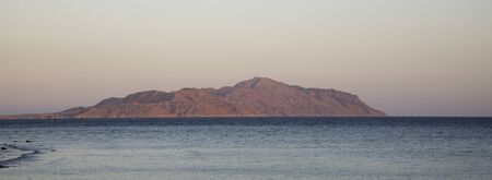 View of Tiran island and Red Sea in Sharm el Sheikh, Sinai, Egypt.の写真素材