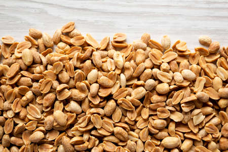 Roasted Salted Shelled Peanuts, top view. copyspace.の写真素材