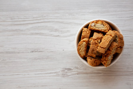 Homemade Almond Cantuccini Ready for Breakfastの写真素材