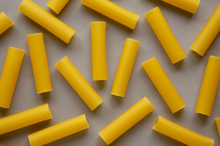 Raw Italian Cannelloni Pasta, top view.の写真素材