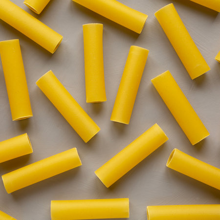 Raw Italian Cannelloni Pasta, top view.の写真素材