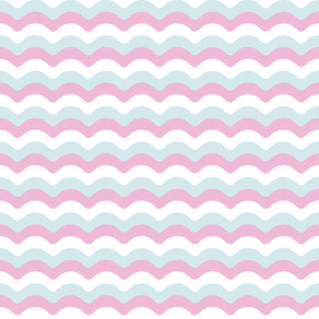 Cute seamless waves pattern. Great for baby fabric, textile, wallpaper, scrapbook paper and decorative paper. Pastel Colors.のイラスト素材