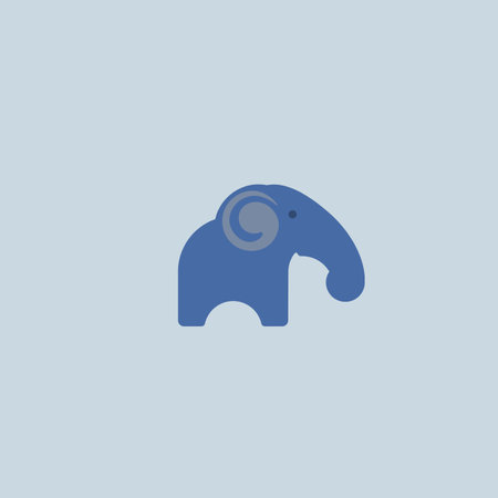 Little elephant emblem or symbol. Vector illustration. Concept of love for animals. Flat design..のイラスト素材