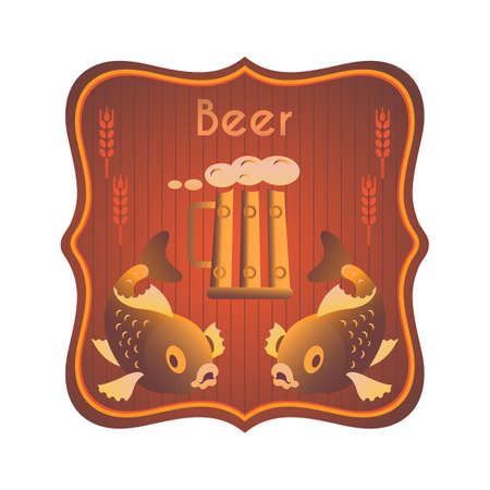 Pub poster, brewery design, beer advertisement banner. Graphic background. Information about beer. Vector illustration. Flat design.のイラスト素材
