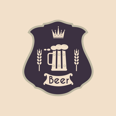 Pub banner, brewery design, beer advertising poster. Graphic background. Information about beer. Vector illustration. Flat design...のイラスト素材