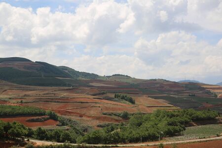 Dongchuan Red Land, Yunnanの写真素材