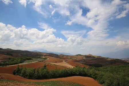 Dongchuan Red Land, Yunnanの写真素材