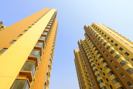 new development building in blue sky background, north china のeditorial素材