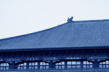 traditional Chinese style antique buildings, closeup of photoの写真素材