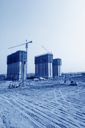 high rise residential construction site in a city, north china のeditorial素材