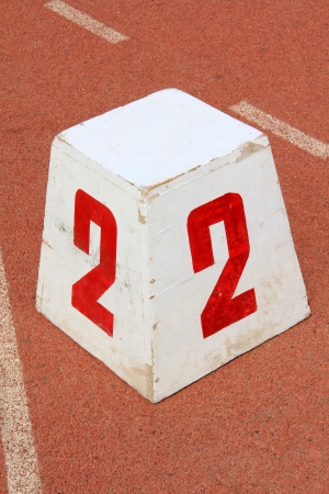 Wooden runway number card in a playgroundの写真素材