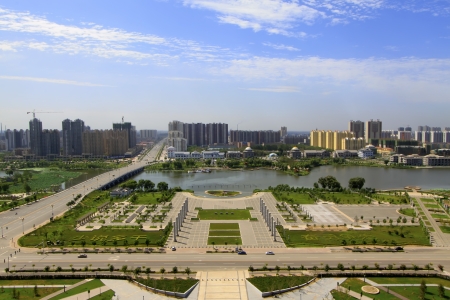 city building architecture in northern China, closeup of photo の写真素材