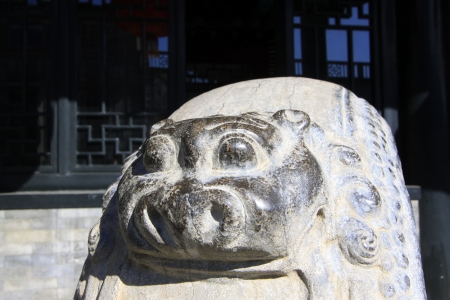 Stone carving in a scenic spot の写真素材