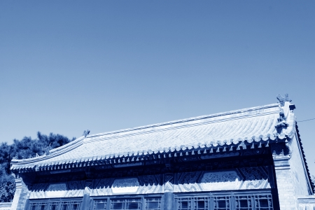 Ancient building roof in a temple, chinaのeditorial素材