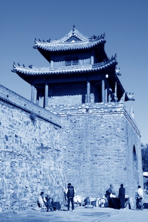 tower over a city gate, ancient Chinese style in a scenic spot, chinaのeditorial素材
