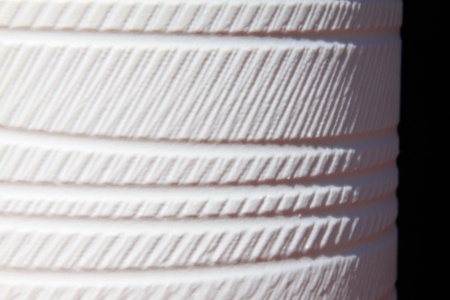 rope texture on white porcelain, closeup of photoの写真素材