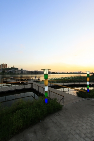 LUANNAN COUNTY - AUGUST 30: The landing stage architecture in the North River Park, on August 30, 2013, LuanNan county, hebei province, China. 
のeditorial素材