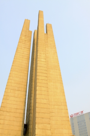 TANGSHAN - OCTOBER 18: The Earthquake monument architectural modeling on october 18, 2013, tangshan city, hebei province, China. 
のeditorial素材