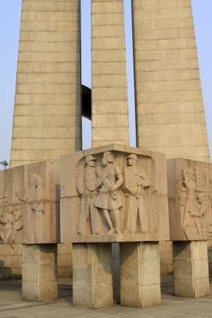 TANGSHAN - OCTOBER 18: The embossment works on earthquake monument on october 18, 2013, tangshan city, hebei province, China. 
のeditorial素材