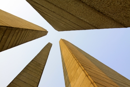 TANGSHAN - OCTOBER 18: The Earthquake monument architectural modeling on october 18, 2013, tangshan city, hebei province, China. のeditorial素材