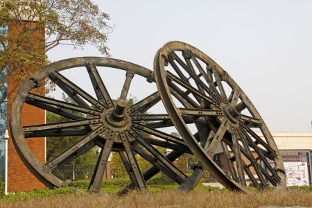 TANGSHAN - OCTOBER 18: The big wheel model building in the kailuan national mine park on october 18, 2013, tangshan city, hebei province, China.
のeditorial素材