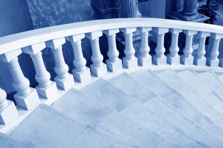 Europe type style of stair rail, closeup of photo の写真素材